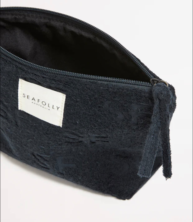 Seafolly Logo Terry Pouch - True Navy