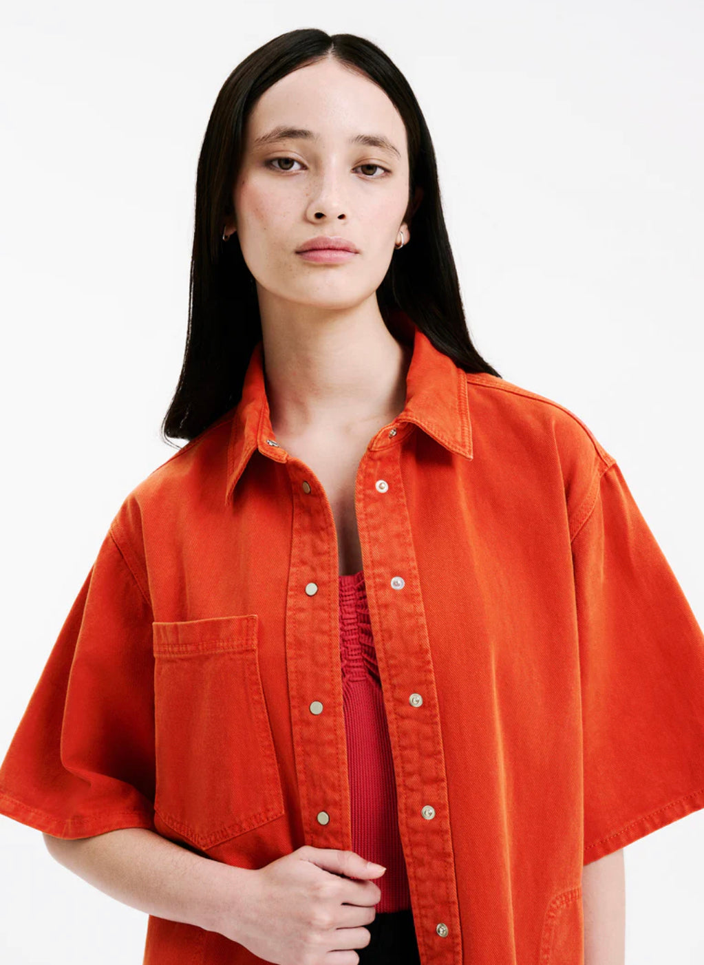 Nude Lucy The Blaise Oversized Shirt - Coral