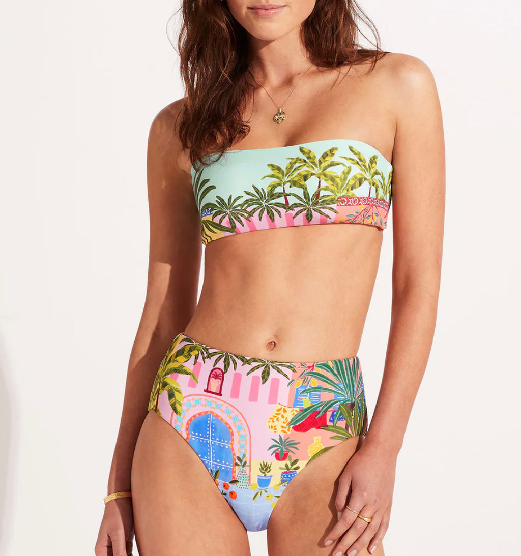 Seafolly On Vacation High Waisted Pant - Azure