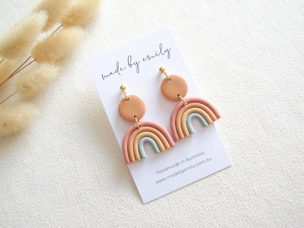 Pastel Rainbow Dangles - Peach Top - made by Emily