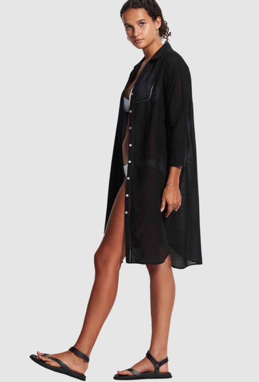 Seafolly Longshore Cover Up Black