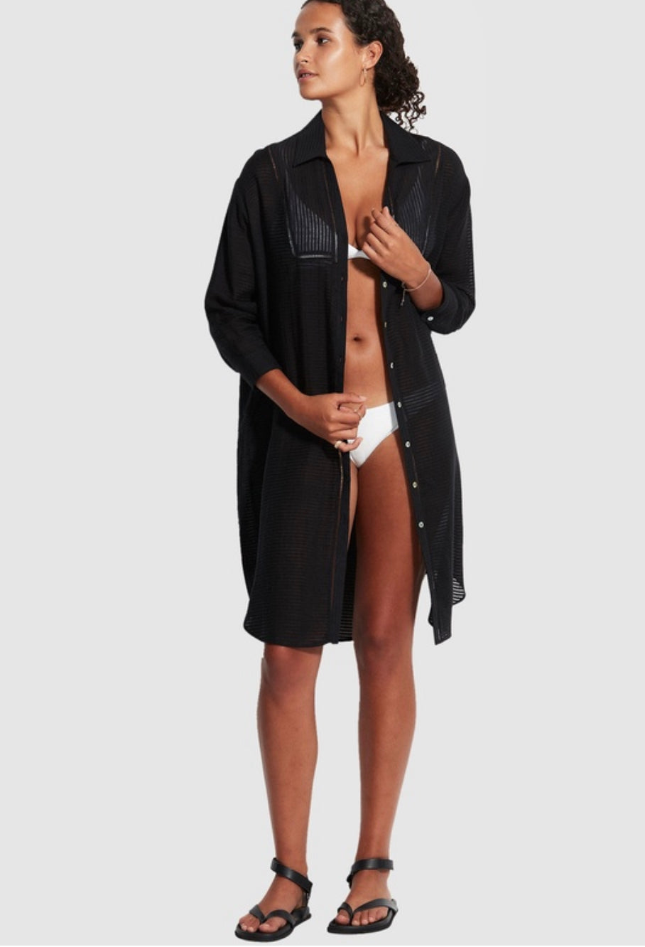 Seafolly Longshore Cover Up Black