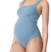 Soon Maternity Square Neck One Piece Swimsuit - Sky