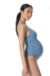 Soon Maternity Square Neck One Piece Swimsuit - Sky