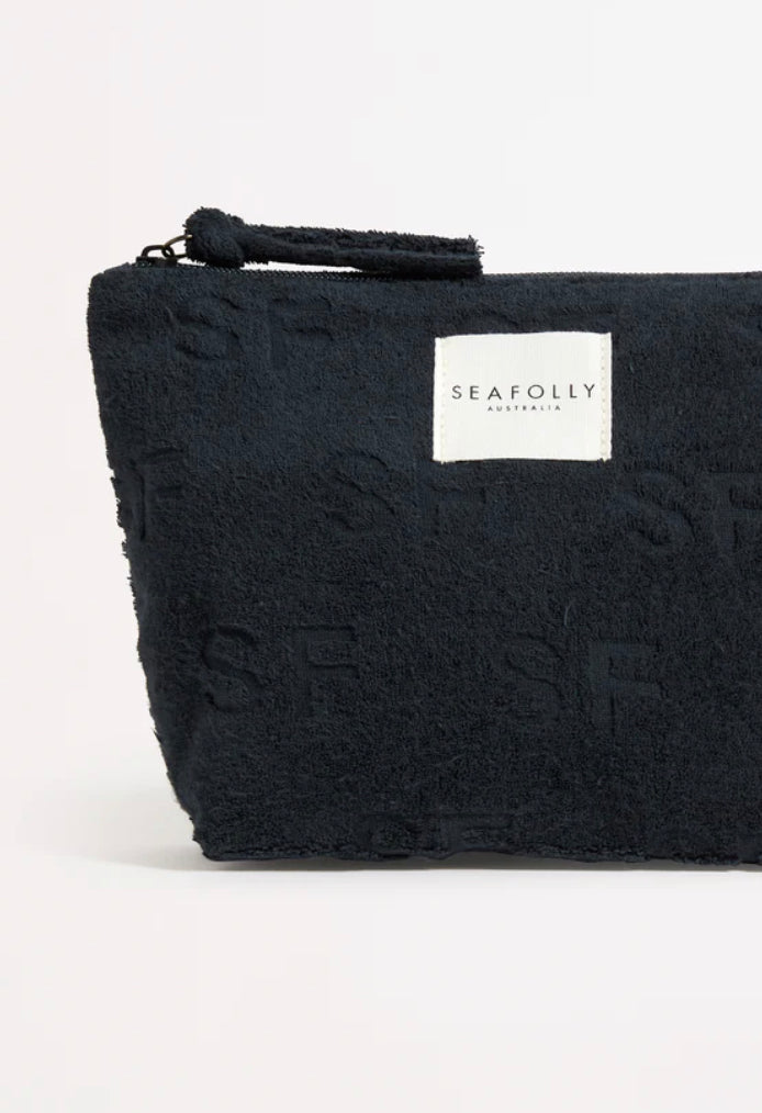 Seafolly Logo Terry Pouch - True Navy